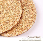 9 Pack Boho Wall Basket Set, hanging Woven Wall Basket Decor, Seagrass Rattan Wicker Boho Wall Decor, Eco-Friendly Round Art for Farmhouse Bedroom Living Room Display Table Settings Kitchen Home