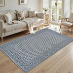 LIVEBOX Easy Jute Indoor Outdoor Rug 3x5 Front Porch, Gray Washable Outdoor Rugs for Entryway, Non Slip Geometric Area Rug for Living Room, Carpet Door Mat for Entry Front Door Patio Kitchen Bedroom