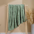 EverGrace Classic Cable Jacquard Sherpa Fleece Throw Blanket for Couch, Soft Cozy Fuzzy Plush Blankets for All Seasons, Reversible Thick Warm Blanket for Bed, Sofa, Living Room, Sage Green, 50" x 60"