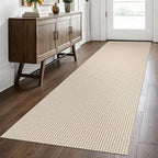 EARTHALL Woven Runner Rug 2.6x8 Ft Washable Runners for Hallways Wide Non Slip Rubber Backed Kitchen Runner Braided Indoor Floor Carpet for Entryway Hallway Kitchen Bedroom, Beige/Khaki