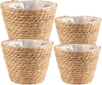 4 Pack 10 in 8.7 in 7 in Seagrass Planter Basket for Indoor Outdoor Plants, Decorative Woven Flower Pot Cover Fits Most Plant Containers