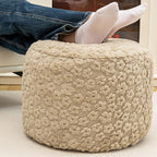 Ottoman Foot Rest Stuffed Round Boho Floor Poof Seating Armchair Ottoman Foot Stool Floor Cushion Bean Bag Pouf 18x18x14 Inch Hazel