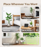 Plant Stand Indoor Adjustable with Walnut Wood Tray, Metal Modern Indoor Plant Stand, Heavy Duty Plant Stands Outdoor Corner, Stable Plant Holder, Fits 8 to 12 Inches Pots, Black, 1 Pack