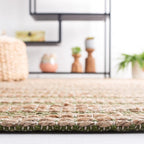 SAFAVIEH Natural Fiber Collection Runner Rug - 2'3" x 8', Green & Natural, Handmade Boho Farmhouse Rustic Jute & Cotton Jute, Ideal for High Traffic Areas in Living Room, Bedroom (NFB654Y)