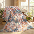 Lahome Rerto Fleece Blanket for Women Boho Bedroom Decor, Small Throw Blanket for Couch Bed Chair Cover, Decorative Fleece Blanket Throws Mom Gift Vintage Home Decor, Bohemian Colorful 50x60