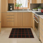 2x3 Retro Buffalo Plaid Entryway Rug - Front Door Mat Indoor Entrance, Non Slip Washable Rug for Kitchen, Bathroom,Washable Easy Jute Red and Black Fall & Holiday Decor