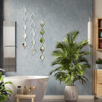 Yulejo 3 Pcs Acrylic Teardrop Mirror Wall Decor Decorative Mirror Narrow Decor Boho Vintage Wall Decals Art for Apartment Home Living Room Bathroom Bedroom Hallway