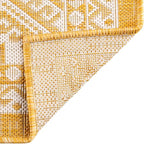 Rugs.com Outdoor Aztec Collection Rug – 7' x 10' Yellow Flatweave Rug Perfect for Living Rooms, Large Dining Rooms, Open Floorplans