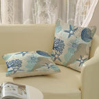 Nautical Coastal Pillow Covers 20x20 Set of 2 Beach Themed Ocean Throw Pillows Summer Starfish Seashell Decorations Pillowcase Linen Outdoor Decor Farmhouse Cushion Case for Home Bedroom