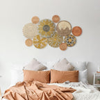 Tatuo 11 Pcs Boho Wall Basket Decor Decorative Bulrush Woven Basket Wall Decor Art Round Farmhouse Hanging Baskets for Kitchen Rustic Home Summer Decorations, Multi Sizes(Lively)
