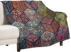 Hippie Bohemian Mandala Throw Blanket Indian Flower Floral Texture Print Blanket for Sofa Bed Couch Chair Or Dorm 30"x40"