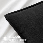MIULEE Pack of 2 Black Decorative Pillow Covers 20x20 Inch Soft Chenille Luxurious Couch Throw Pillows Farmhouse Cushion Covers with Elegant Design for Sofa Bedroom Living Room Home Decor