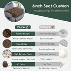 HIGOGOGO Tufted Corduroy Recliner Seat Cushion for Elderly, 20x20x6 Inch Extra Large Square Seat Cushion for Recliner Chair, Floor Pillow, Office Chair, Car, No Pressure on Thighs, Brown