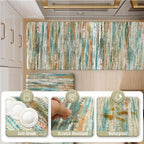 KIMODE Kitchen Mats Cushioned Anti Fatigue 17"x47"+17"x29", Abstract Farmhouse Kitchen Mats for Floor 2 Piece, Padded Kitchen Floor Mats Non Slip, Standing Mat for Laundry Office Sink Desk Colorful