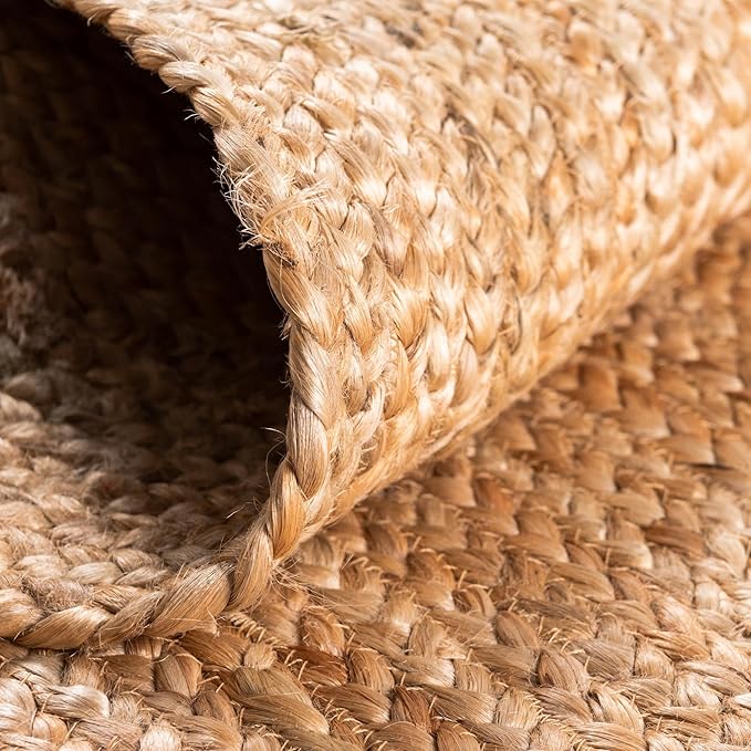Unique Loom Braided Jute Collection Area Rug - Dhaka (10' Round, Natural)