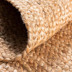 Unique Loom Braided Jute Collection Area Rug - Dhaka (4' 1" Round, Natural)
