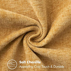 MIULEE Pack of 2 Couch Throw Pillow Covers 12x20 Inch Gold Farmhouse Decorative Pillow Covers with Stitched Edge Soft Chenille Solid Dyed Fall Pillow Covers for Sofa Bed Living Room