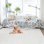 Floral Couch Cover Blanket, Botanical Couch Blanket Cover, Sofa Cover Blanket for Dog, Chenille Sofa Covers Washable, Medium Couch Covers for Recilner&Chair(1pc/Grey/71×134")