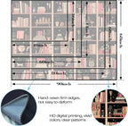 Accnicc Modern Bookshelf Tapestry Black Pink Orange Stylish Minimalist Book Shelf Tapestries Wall Hanging Art Dark Academics Library Book Tapestry for Bedroom Living Room Dorm 80 x 60 inch