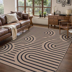 Tangsoo Easy Jute Rug 4x6 Washable Area Rug for Outdoor Patio,Rainbow Non-Slip Thin Farmhouse Door Carpet,Boho Indoor Throw Mat for Living Room Bedroom Sunroom Backyard