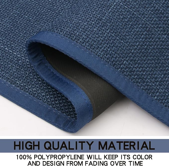 Kitchen Mat Set of 2 PCS, Cushioned Non Slip Rugs for Kitchen Floor, Absorbent Runner Comfort Standing Mats Washable for Kitchen, Office, Home (Dark Blue, 17.3"x47"+17.3"x71")