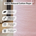 YOUDENOVA Laundry Hamper Basket, Woven 58L Tall Laundry Basket for Blanket Organizer- Nursery Hamper for Bedroom And Bathroom Storage