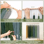 KHOYIME Macrame Wall Hanging Large Boho Home Decor Aesthetic, Bohemian Green Tassels Tapestry Modern Handmade Artwork Chic Wall Art Decorations for Living Dining Room Bedroom Nursery Office 38.5"x43"