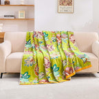 Fall Throw Blanket, 100% Cotton Soft Rustic Boho Throw Blanket for Bed, 90"x98" Farmhouse Decor Bed Flower Blankets, Light Weight Reversible Bohemian Throw Quilt