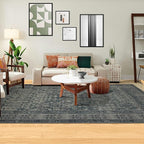 Area Rug 5×7, Large Vintage Boho Rug,Ultra-Soft Low Pile, Washable, Non Slip,Stain Resistant, Printed Carpet for Living Room Bedrooms Playroom Office Kitchen,Moss/Green