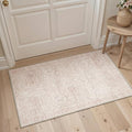 Washable 2x3 Rug, Small Entryway Rug Indoor, Non-Slip Vintage Floral Throw Rug for Front Door, Kitchen, Bathroom, Low Pile Boho Floor Mat, Pink
