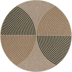 Lahome Enfys Modern Rainbow Round Rug 3ft, Circle Indoor Outdoor Rugs for Entryway Patio Washable Easy Jute Rug, Farmhouse Non Slip Small Round Rugs for Bedroom Porch Living Room Decor