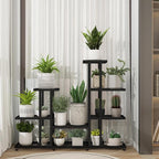 Corner Plant Stand Indoor 5 Tier 16 Potted Metal Plant Stands Outdoor Flower Shelf Heavy Duty Pot Holders for Patio Balcony Garden Living Room Home Decor (5-Tier 16 Potted)