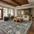 Washable Rugs for Living Room: 9x12 Area Rugs for Bedroom Ultral Soft Non-Slip Stain Resistant Vintage Boho Large Carpet for High-Traffic Dining Room - Farmhouse Decor