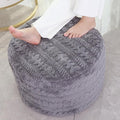 Asuprui Round Footstool Ottoman, 20x14 Inches Multi-Functional Modern Foot Stool,Floor Poufs, Sofa Footrest Extra Seating for Living Room, Entryway, Hallways and Bedrooms (Gray)