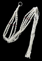 1 PCS Macrame Plant Hanger & Holder, Hanging Planter 4 Legs Double Deck for 8 inch to 10 inch Two Pots Indoor Outdoor Hanging Planter Hemp Rope 67 Inch with Metal Ring (Cotton)