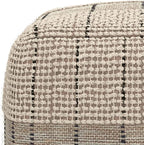 SIMPLIHOME Elmer Square Pouf - 18 inch Wide Handwoven Jute and Cotton Ottoman in Natural and Grey, Contemporary Footstool or Extra Seating for Living Room, Bedroom, or Kids Room, Assembled