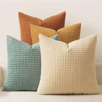 MIULEE Boho Farmhouse Decorative Pillow Covers 16x16 Inch Set of 4 Rustic Modern Fall Home Decor Couch Home Decor Couch Throw Pillows Summer Corduroy Pillowcases for Sofa Living Room Bed Orange/Teal
