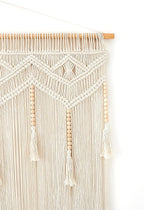 Mkono Macrame Wall Hanging Large Boho Decor Woven Wall Tapestry Chic Art Tassel Christmas Decoration for Backdrop over Bed Bedroom Nursery Dorm Classroom, Including Hanging Rod, 33''W x 42''H