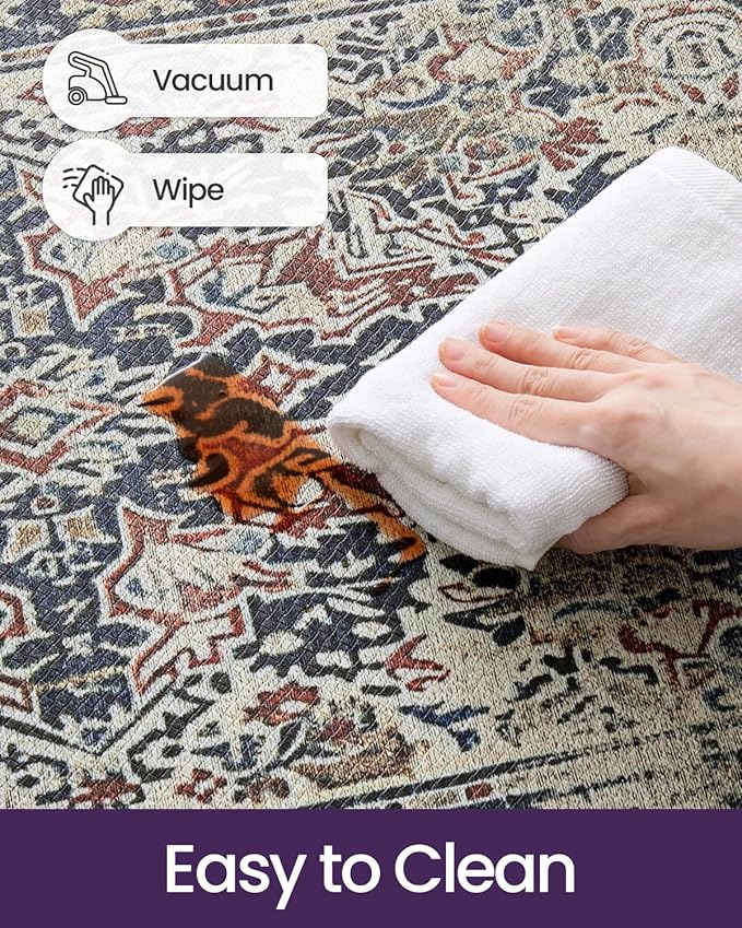 DEXI Kitchen Mats for Floor Cushioned, 23x86 Extra Large Long Runner Rug Non Slip, Waterproof Soft Comfort Standing Padded Anti Fatigue Decorative, Blue Red