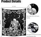 Wonrizon The Kissing Lovers Skull Tapestry,Black and White Romantic Constellation Skeleton Tapestries Wall Hanging decor for Living Room Bedroom (59.1”x 82.7”)