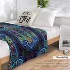 Boho Mandala Throw Blanket Colorful Hand Bohemian Blanket for Sofa Bed Couch Chair Or Dorm 50"x60"