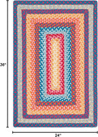 SAFAVIEH Washable Rug Outdoor Braided Collection - 2' x 3', Red & Orange, Handmade & Reversible, Non-Shedding & Easy to Clean, Ideal for Entryway, Patio, Kitchen, Mudroom, Front Door (BRD308Q)