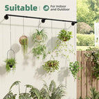 Plant Hanger Indoor with 6 Hanging Chains Hanging Planters for Indoor Plants Hanging Plant Holder Window Plants Rod Black Metal Shelves(70.8 Inch Pot not Included