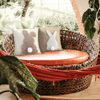Tufting Easter Pillow Covers 18" x 18" Set of 2 Bunny Pillow Covers 3D Tufted Bunny Rabbit Throw Pillowcase Easter Decorative for Bedroom Sofa Home Decor(Beige,Linen)