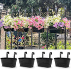 OGIMA 8pcs Hanging Planters Flower Pots, Metal Iron Wall Planter Indoor/Outdoor for Railing Balcony Garden Home Decoration with Detachable Hooks