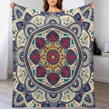 Abstract Mandala Throw Blanket Indian Hippie Bohemian Art Floral Texture Pattern Blanket for Sofa Bed Couch Chair Or Dorm 50"x60"