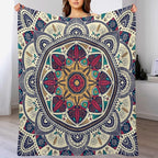 Abstract Mandala Throw Blanket Indian Hippie Bohemian Art Floral Texture Pattern Blanket for Sofa Bed Couch Chair Or Dorm 50"x60"