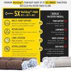 SUNROX LokGrip Non Slip Tufted Memory Foam Bench Cushion, FadeShield Water Resistant Durable Thicken Outdoor/Indoor Bench Seat Pads 59x16x4 inch, Heather Chestnut