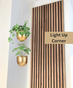 Shineloha 2 Pack Metal Hanging Planters for Indoor Outdoor, with 5.5 Pot, Gold Hanging Planters | Gold Plant Hanger, Brass Plant Hangers. NO Plant incld.