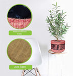 Sturdy Jute Planter Basket Modern Woven Basket Flower Pot Floor Indoor Planters, 4” x 4” Storage Organizer Basket Home Decor, Boho Storage Earth-Friendly Planter (MIpot_08, 4x4 Inches)